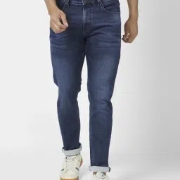 Spykar Dark Blue Cotton Slim Fit Jeans-image-83