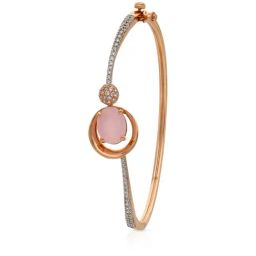Malabar Gold & Diamonds 18k Rose Gold Oval Bangle for Women-image-29