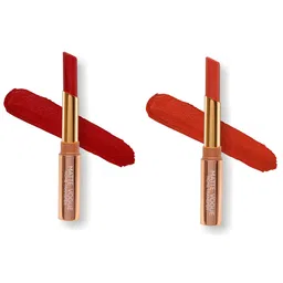 ME-ON Set of 2 Matte Vogue None-Transfer Lipsticks - Shade 02 & 17-18