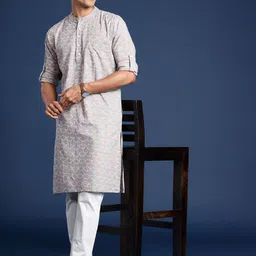 Taavi Bagru Printed Pure Cotton Straight Kurta-image-87