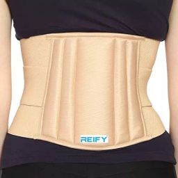 Reify Premium Lumbar Support Waist Belt in Beige Color for Lower Back Support, Size XXL-25