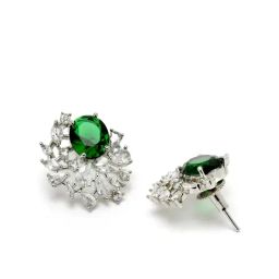 Karatcart Green Stud Earrings for Women image 5
