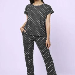 YU by Pantaloons Grey Cotton Printed Top Pyjama Set-image-57