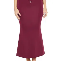 Secrets By ZeroKaata Burgundy Plain Saree Shapewear-image-51