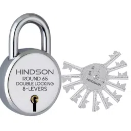 HINDSON 65 mm Metal Silver Finish 12 Keys Padlock with Keychain-picture-44