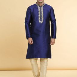 Arihant Rai Sinha Men Embroidered Regular Kurta with Trousers-image-93