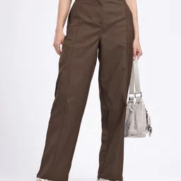 glitchez Women Comfy Allure Mid-Rise Relaxed Fit Trousers-image-34