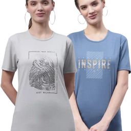 Vimal Jonney Grey & Blue Cotton Printed T-Shirt - Pack Of 2-image-67
