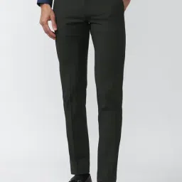 Van Heusen Dark Grey Slim Fit Flat Front Trousers-image-43