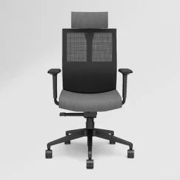 Godrej Interio Cross Grey & Black Nylon High Back Chair-6