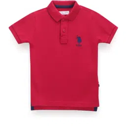 U.S. Polo Assn. Kids Red Solid Polo T-Shirt-image-71