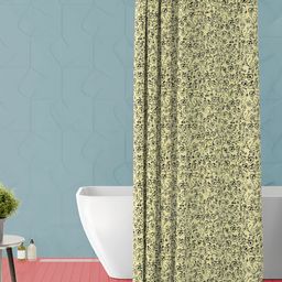 ArtzFolio Yellow & Black Printed WaterProof Shower Curtain-image-98