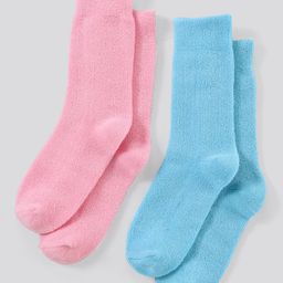 Pine Kids Anti Microbial Washed Soft Terry Socks Set of 2 Pairs - Blue Pink-image-72