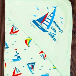 Mittenbooty Baby Hooded  Wrapper Single Ply  Ship Print-Green-image-77