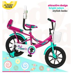 Hi-Fast Candy Unisex Kids Cycle With Back Seat and 95% Assembled 14 T Road Cycle-image-2