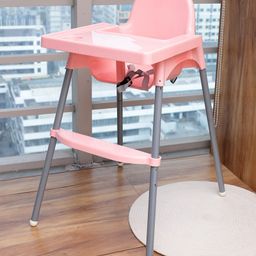 Multi-Functional Portable Folding Feeding Eating Highchair Plastic Kids Baby High Chair With 2 Level Height Adjustment - Pink-12