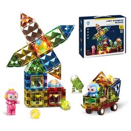 Sanjary Light Magnetic Blocks Set of 57 Pcs - Multicolor-2