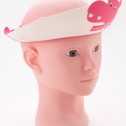 Babyhug Adjustable Shower Caps with Buckle & crocodile Print - Pink-26