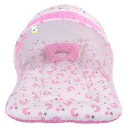 Babytoons New Born Baby Bedding Set Mattress with Mosquito Net and Pillow (0-6 Months) Red-7