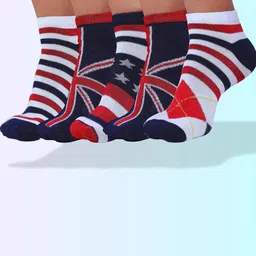 MJE Men Pack Of 5 Patterned Cotton Ankle Length Socks-image-81