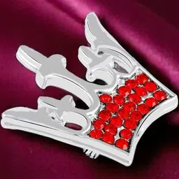 Mahi Men Red Regal Crown Crystal Lapel Pin-picture-15