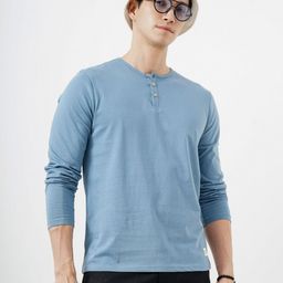 Genoa Men 2 Henley Neck Pure Cotton Slim Fit T-shirt-image-2