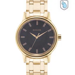 Sonata Men Black Bracelet Style Straps Analogue Watch 7134YM02-55