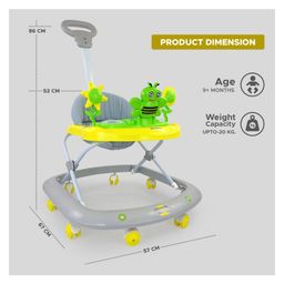 Dash Baby Walker With Parental Handle - Yellow image 3