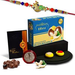 DeoDap Unisex Rakhi Gift Set with Silver Coin, Chocolates & Greeting Card-image-79
