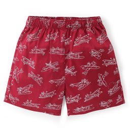 Babyhug Poplin Woven Boxers with Dino Aeroplane & Zebra Print Pack of 3 - Multicolour image 4