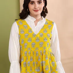 Asami Print Women Ethnic Printed Cotton Peplum Top-image-55