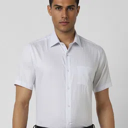 Van Heusen Men Spread Collar Solid Cotton Slim Fit Formal Shirt-picture-16