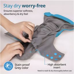 Luv Lap Double Leak Guard Reusable Bamboo Cloth Diaper - White image 5