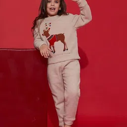 Cherry Crumble Kids Graphic Print Round Neck Full Sleeves Night suit-image-46