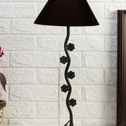 Devansh Black Textured Cotton Zig Zag Table Lamp With Iron Base-56