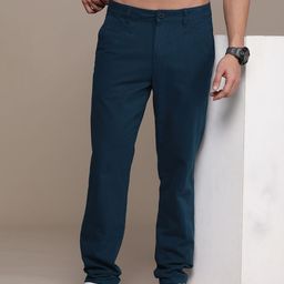 The Roadster Life Co. Men Solid Mid-Rise Pure Cotton Chinos-picture-34