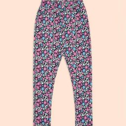 Pantaloons Junior Navy & Pink Floral Print Leggings-picture-2
