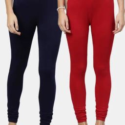 Kryptic Navy & Red Regular Fit Leggings -Pack Of 2-10