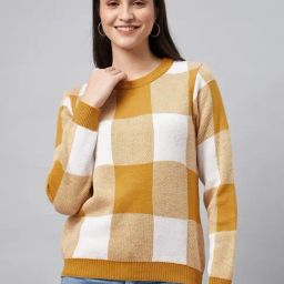 Club York Mustard & White Chequered Sweater-11