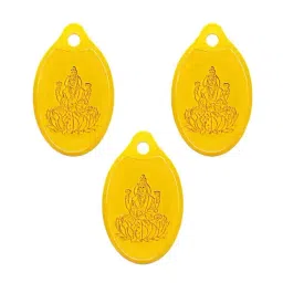 Muthoot Pappachan Swarnavarsham 24K (999) Yellow Gold Oval Lakshmi Pendant - Pack of 3-image-14