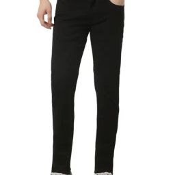 Peter England Black Cotton Slim Fit Jeans-picture-1