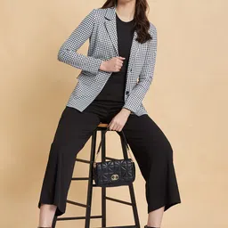 Selvia Women Checked Overcoat Coats-image-49