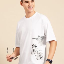 Mast & Harbour Printed Drop-Shoulder Sleeves T-Shirt-image-95