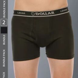 Dollar Lehar Assorted Cotton Regular Fit Trunks - Pack Of 2-42