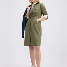 Pepe Jeans Women Solid Cotton Shirt Dress-image-19