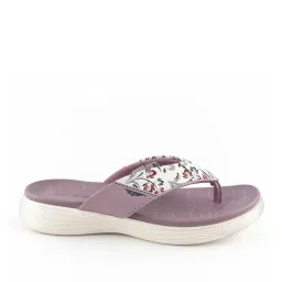 Red Tape Women's Berry & White Flip Flops image 2