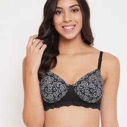 Clovia Black & White Non Wired Padded T Shirt Bra-picture-46