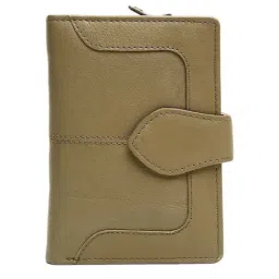Teakwood Leathers Olive Green Solid Tri-Fold Wallet for Women-16