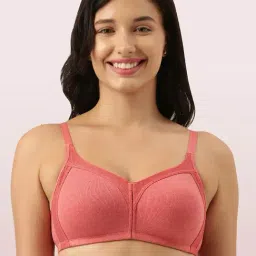 Enamor Red Non Wired Non Padded Full Coverage Bra-11