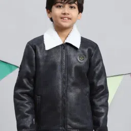 Monte Carlo Kids Navy Solid Full Sleeves Jacket-image-37